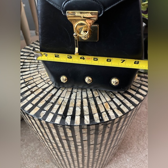 Salvatore Ferragamo BLACK LEATHER Backpack. Rare Shoe Charm on Inside Zipper.HP - Picture 10 of 16